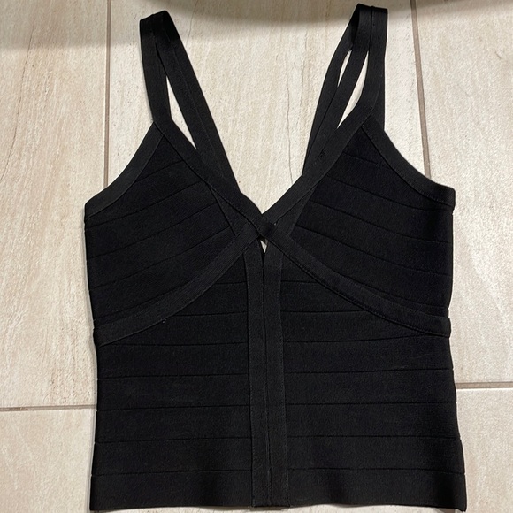 Bebe Black Crop Top - Zipper Back - Picture 1 of 4